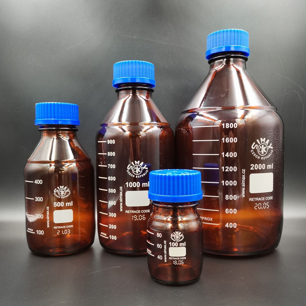 Simax Laboratory bottle "amber" screw cap Instrument scientific center